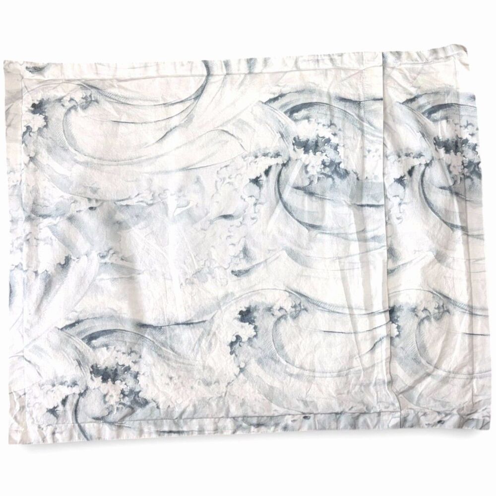 Pottery Barn Stinson Wave Percale Cotton Standard Size Pilllow Sham Nautical